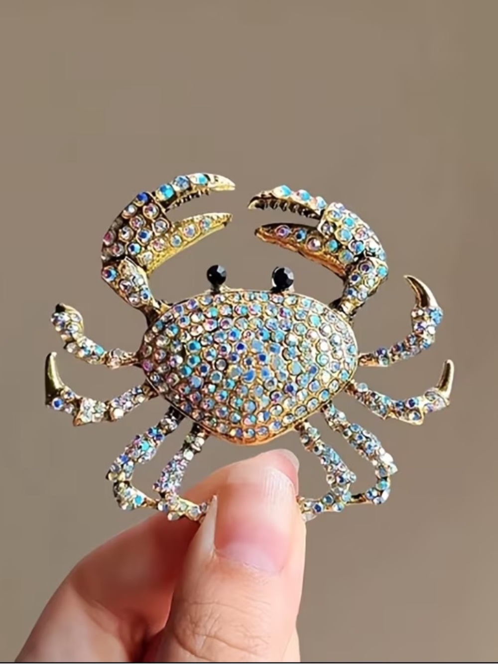 AB Crystal Crab Brooch Pin - Women's Jewelry